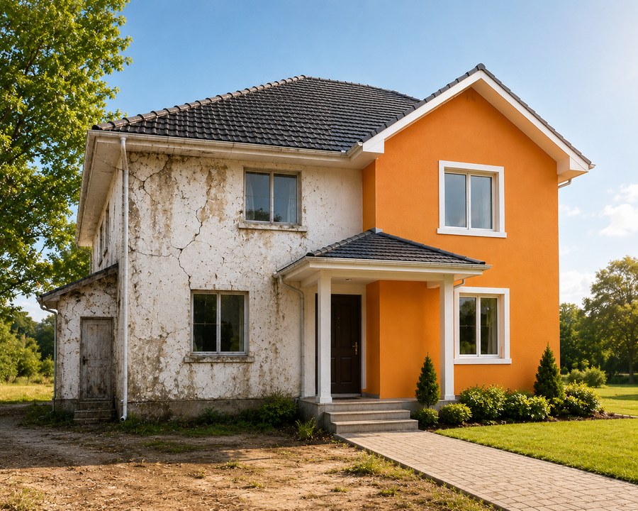 Protective beauty — weathered house restored with paint